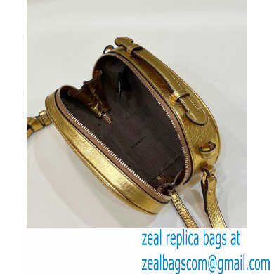Fendi O Lock Leather Mini Camera Case Bag Gold 2022